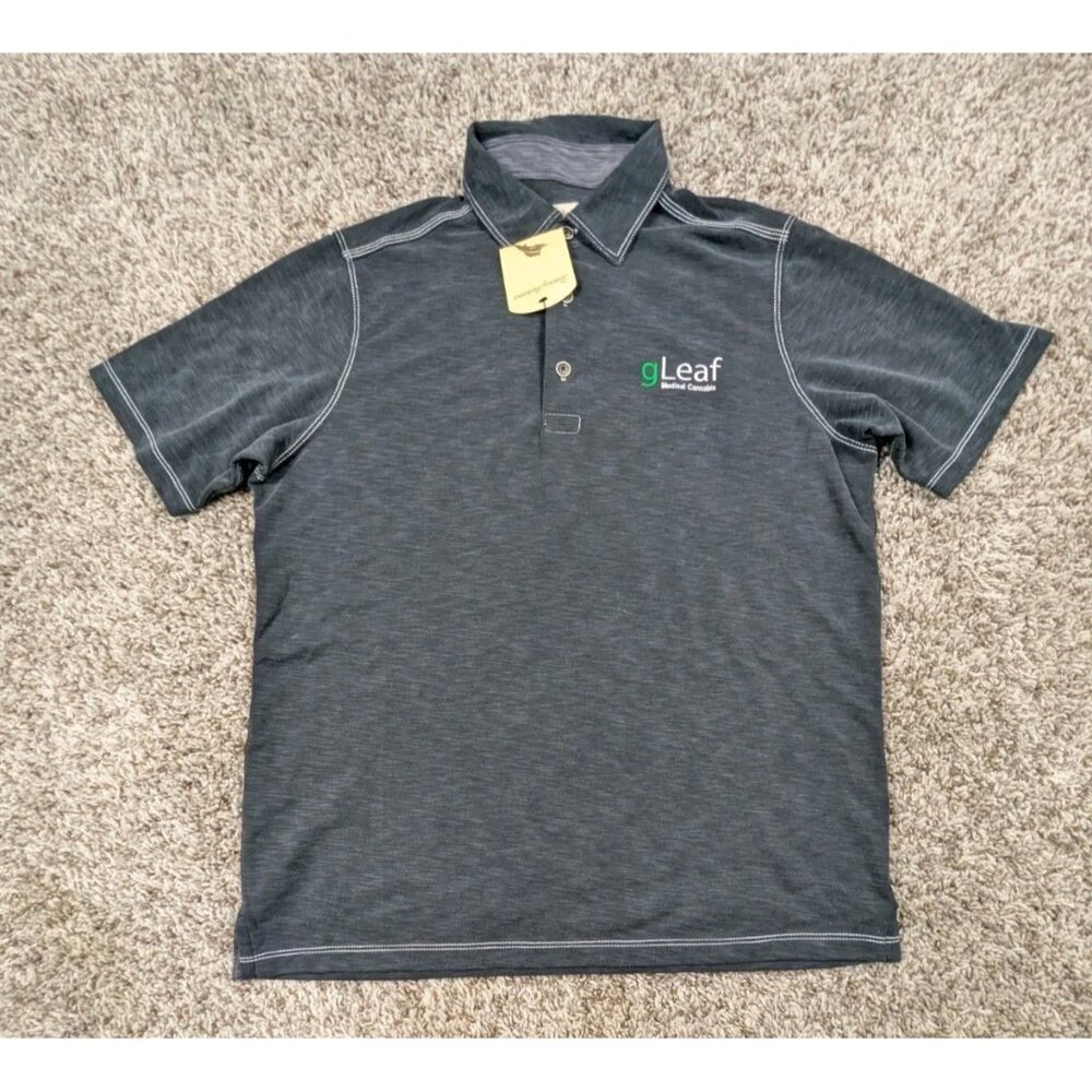 NEW Tommy Bahama Modal Blend Short Sleeve Polo Shirt Mens Small Heather Black